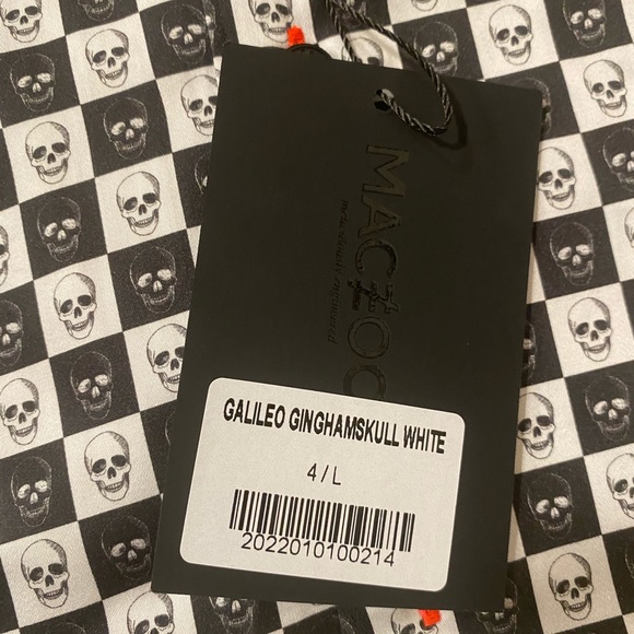 SHIRT NEW Maceoo Gallileo gingham skull Luxe Paris L - Picture 12 of 14